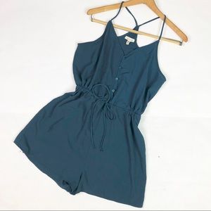 Silence and Noise Teal Romper